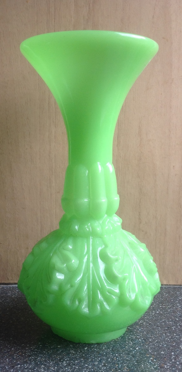 Large Baccarat uranium Jade glass vase Collectors Weekly