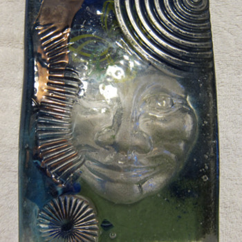 Phoenix Studio - Art Glass Block With Face