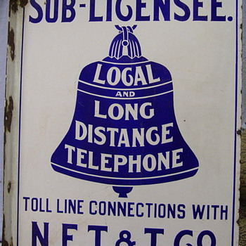New England Telephone & Telegraph Sub-Licensee Sign - Telephones