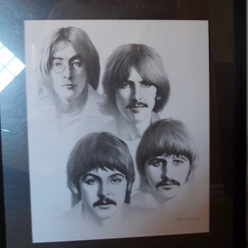 Beatles Black and White 20x24 - Posters and Prints