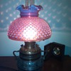 Fenton Cranberry Gone with the Wind Hobnail lamp