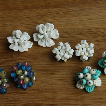 Glass flower earrings