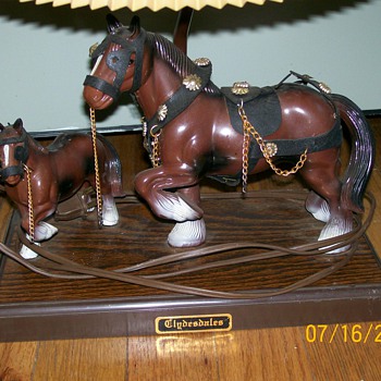 1950s Clydesdale Lamp . Plastic marked Gilbert Products . - Lamps
