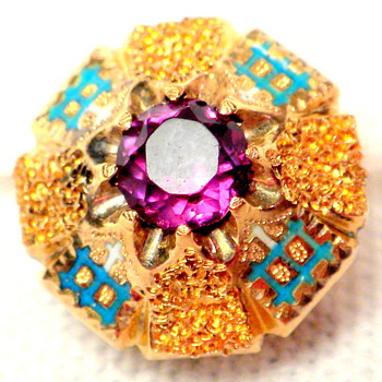 ??? Vintage Amethyst Stud, Button, Cufflink?   - Fine Jewelry