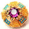 ??? Vintage Amethyst Stud, Button, Cufflink?  
