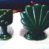 Green "Deco" Scallop Shell and "USA" Goblet Planter / No Makers Marks or Labels