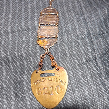 1803-1904 Conn River line railroad badge - Medals Pins and Badges