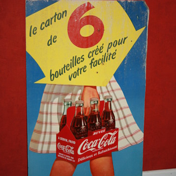 coca cola cardboard sign