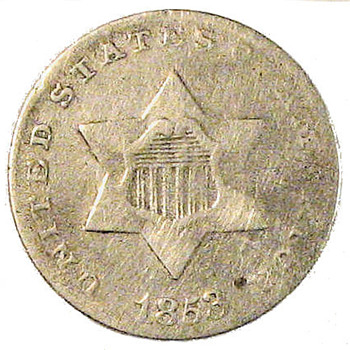 Early U.S. Type Coin: 1853 Three-Cent Piece - US Coins