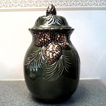 Beautiful "Pine Cones and Boughs " Jar with Lid / No Maker Mark/ Circa 19??