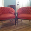 FUNKY 1970s RED VELOUR CHAIRS