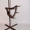 18TH c. WROUGHT IRON HEARTH GAME BIRD ROASTING SPIT