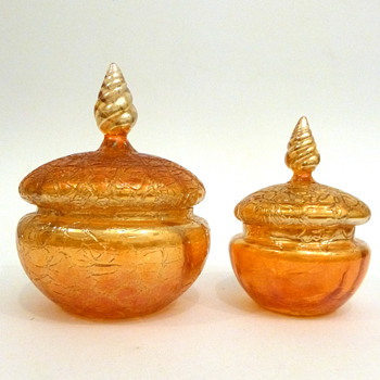 More crackle glass - orange - Art Glass