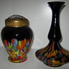 Czechoslovakia amethyst glass vases 