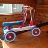 Playskool riding scooter, red, white and blue with plastic seat