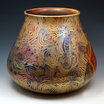 Delphin Massier Japonisme/Symbolist Ceramic Vase