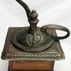 Primitive Ornate Cast Iron Hand Crank Wooden Coffee Bean Grinder Mill Rustic Original