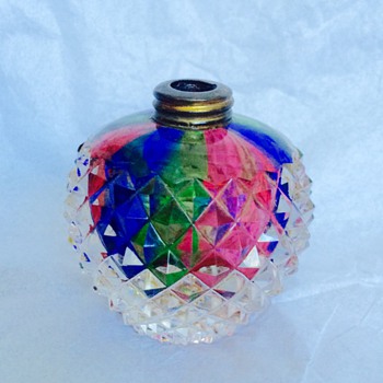 DeVilbiss Rainbow Handcut Crystal Perfume Bottle - Art Glass