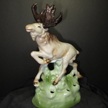 Moose Flower Frog (Made in Japan)  Help with Mark ID - Art Pottery