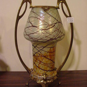 A New "Pallme Konig IN BRONZE HOLDER 14" - Art Glass