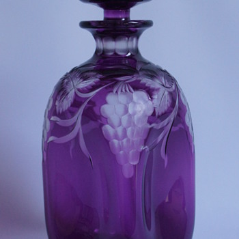 A Cased Amethyst Decanter