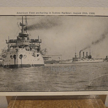 AMERICAN FLEET ANCHORING IN SYDNEY HARBOUR 1908
