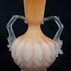 Mt. Washington Herringbone Art Glass Thorn Handled Vase