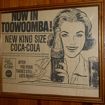 Vintage Framed Coca Cola Newspaper Print