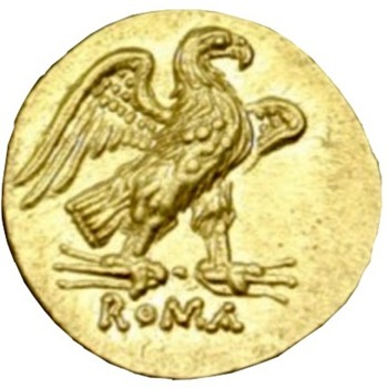 Roman Republic gold coin circa 211 B.C. - Gold