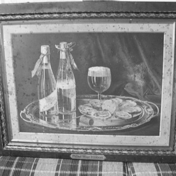 1903 All Metal Pabst Blue Ribbon Picture - Breweriana