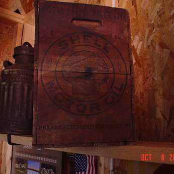 Shell Motor Oil Wood Crate