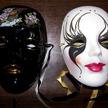 Porcelain Mardi Gras Masks - Art Pottery