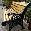 Antique iron and wood park bench