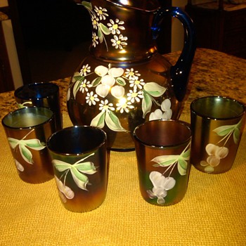 Fenton pitcher set, my most recent auction find - Glassware