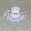 Porcelain demitasse cup & saucer blue tint
