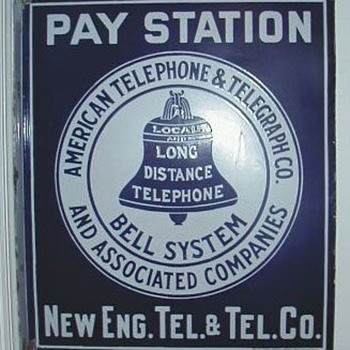 AT&T New England Tel & Tel Pay Station Sign - Signs