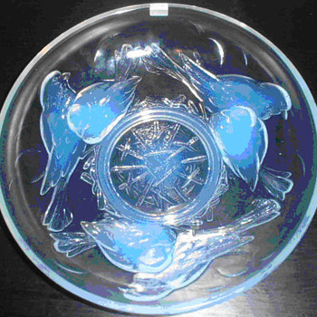 Opalescent Glass  Bowl, Signed EZAN France - Art Glass