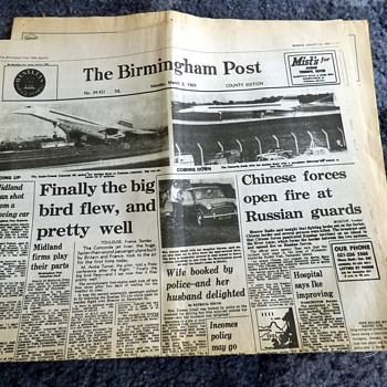 1969-the concorde/the budget-british newspapers-birmingham post. - Paper
