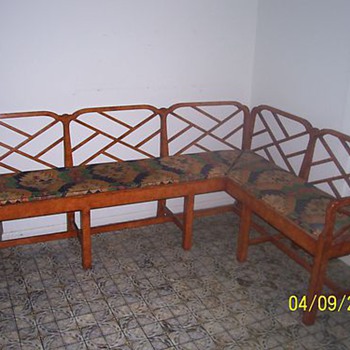 L shapped Chippendale Bench