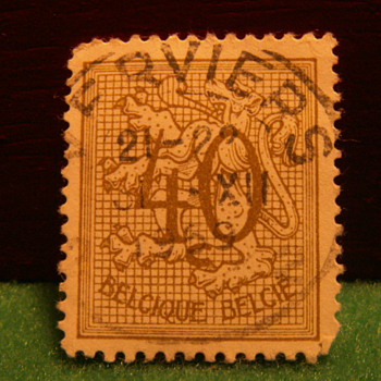 1951 Chiffre sur Lion Heraldique 40 Cents Stamp ~ Used - Stamps