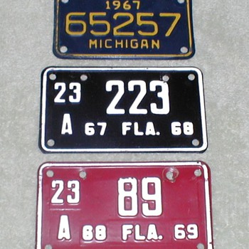 Motorcycle License Plates 1967-69