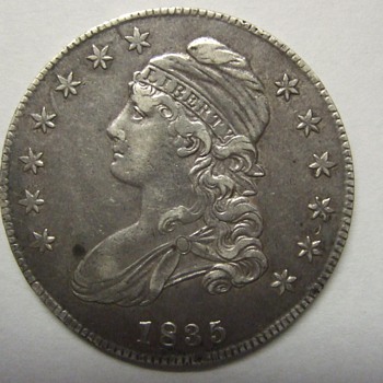 1835 Bust Half Dollar and 1833 Bust Half Dime - US Coins