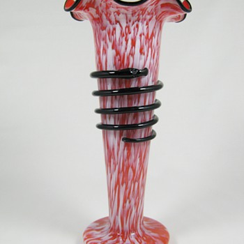 Czech art deco era glass vase ca. 1920's 30's - Art Glass