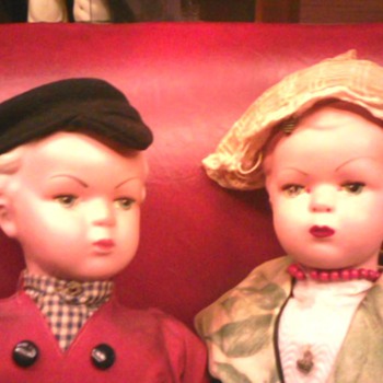 Ornate or celluloid Dutch Dolls - Dolls