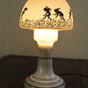 Boudoir lamp with frosted silhouette shade