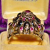 Antique Victorian Star Sapphire Ruby Thai Princess Ring 12k
