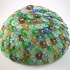 12" Antique Bohemian Czech Floral Rosette Art Deco Glass Lamp Shade