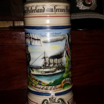 Naval Reservist's Stein whose ship was torpedoed twice by British submarines - Breweriana