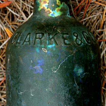 -=-=Old Pontil - Clarke & Co. - Mineral Water Bottle=-=-  