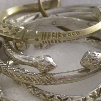 Help Identify Bracelets - Silver and Zinc(?) Tribal Handmade